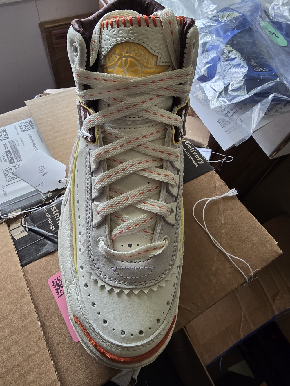 Jordan 2 Kids Sneakers Cream, Brown, Orange, Yellow